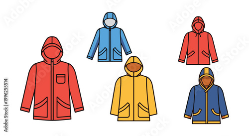 Rain jacket Line art vector minimal abstract shape illustration