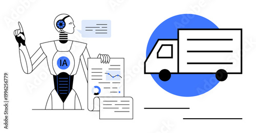 Obraz na płótnie Artificial intelligence, logistics innovation, automation, data analysis, future technology, supply chain