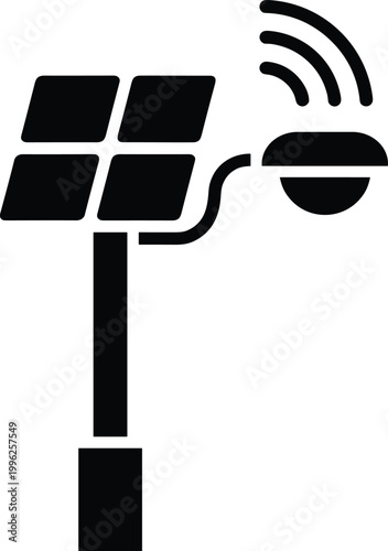 Minimalist Wi-Fi signal icon on stand for technology and connectivity concept