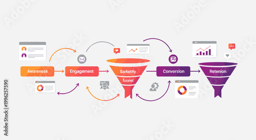 Modern graphic representing data analytics and growth. Ideal for illustrating business strategies, financial reports, or digital marketing concepts wi