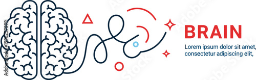 brain illustration with abstract shapes and text on white background high quality professional detailed modern elegant stylish clean crisp vibrant colorful