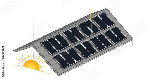 Solar panel converting sunlight into energy