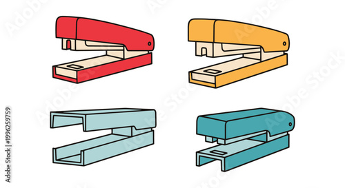 Stapler staples Line art creative pattern abstract vector