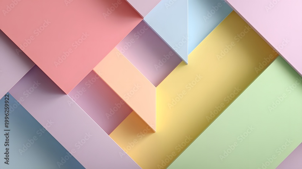 Obraz premium Geometric background with pastel colored planes overlapping