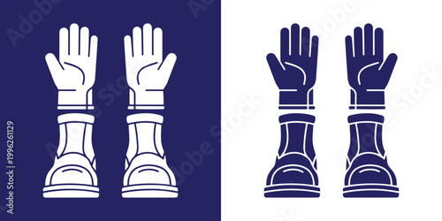 Bold construction safety illustration featuring protective shoes and gloves icons for workers. Ideal for industrial safety, construction companies, engineering projects, and workplace protection.