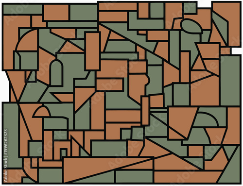 abstract geometric cityscape maze flat design vector illustration