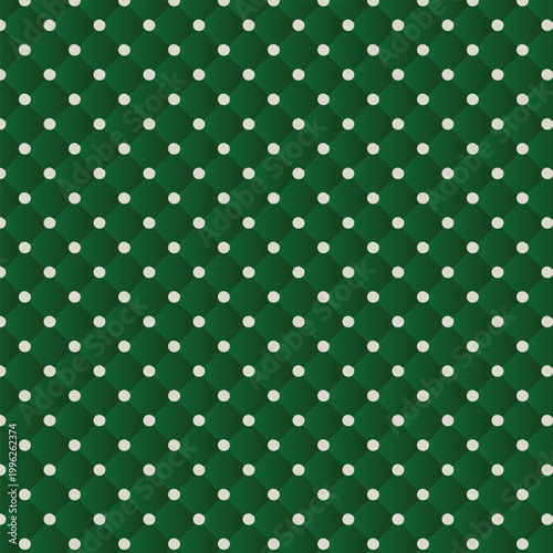 Elegant green tufted leather texture background with black buttons luxury upholstery design