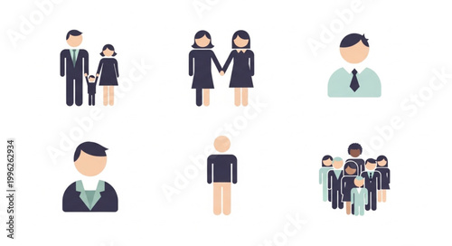 Diverse Human Figures Representing Different Family Structures and Individuals.