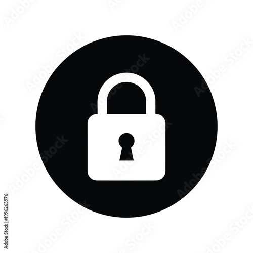 Free Download Black Padlock on White Background Minimalist Security Symbol - GFXLoad
