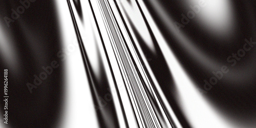 Foto Abstract black and white striped pattern with smooth curves and lines  decorativ