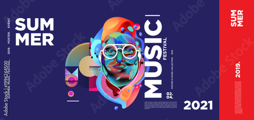 Summer music day festival banner