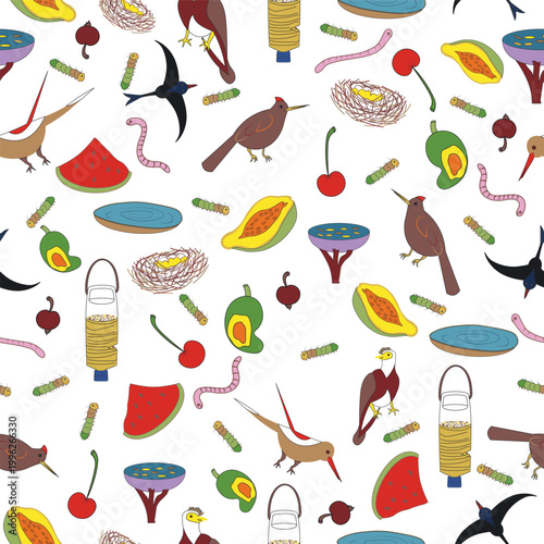 Tropical Garden Birds Visit