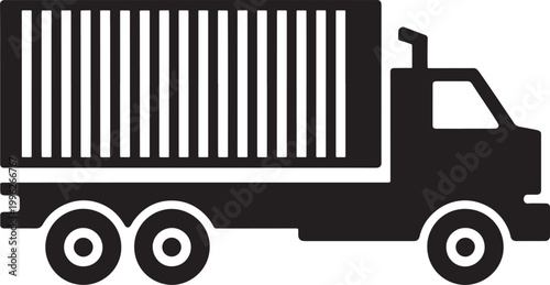 Large truck with cargo trailer