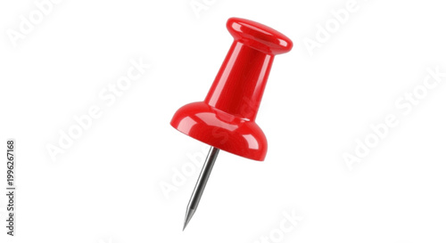 Vector illustration of red push pin on a transparent background