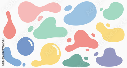 Pastel organic blob shapes, minimalist abstract background, with soft colors