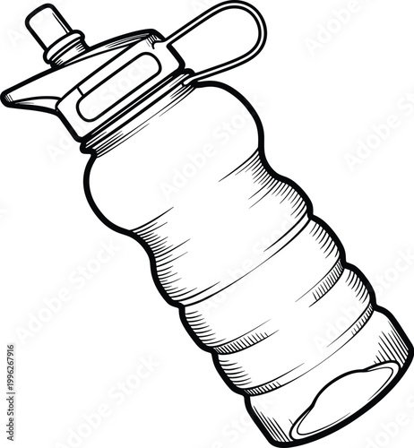 Black and White Drawing of a Whipped Cream Dispenser