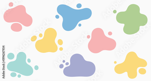 Pastel organic blob shapes, minimalist abstract composition organic shapes pastel colors