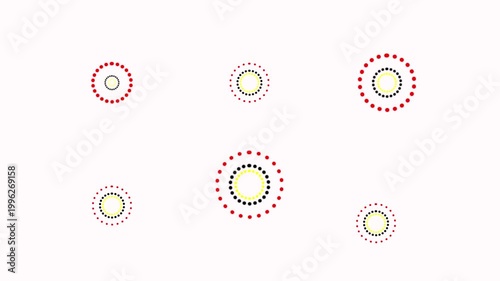 Colorful circle fireworks line blast animation on white transparent background. Circle bursting geometric effects. Shiny circle burst and firework explosion animation loop for graphic overlay element