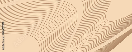 Abstract beige gradient wave background with smooth lines, advertising design background