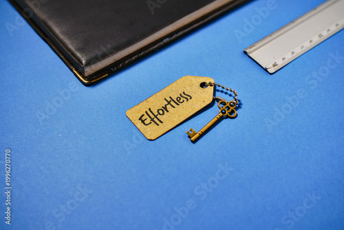 Effortless Key and Tag on Blue Background