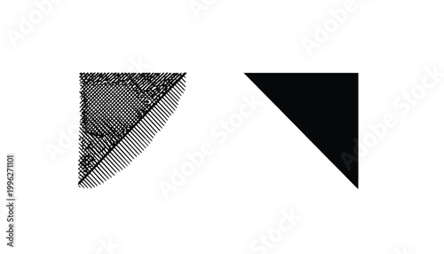 Triangle geometric shapes in black and white illustrations