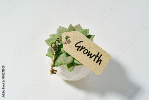 Key to Growth Symbolizing Success and Development