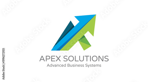 This logo features Apex Solutions with an emphasis on growth and innovation, representing advanced business systems tailored to meet modern industry challenges and client needs.