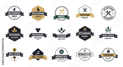 Collection of diverse business logos and emblems.