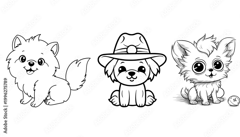 Fototapeta premium set of funny dogs