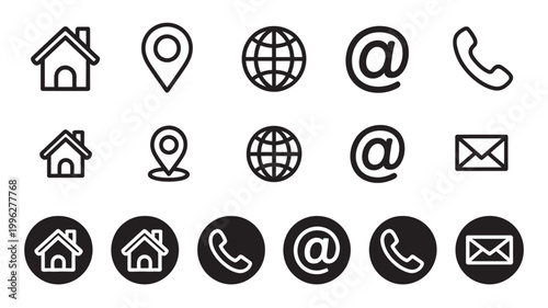 Web icon set, website icons vector computer mobile interface UI symbols internet browser digital elements set collection