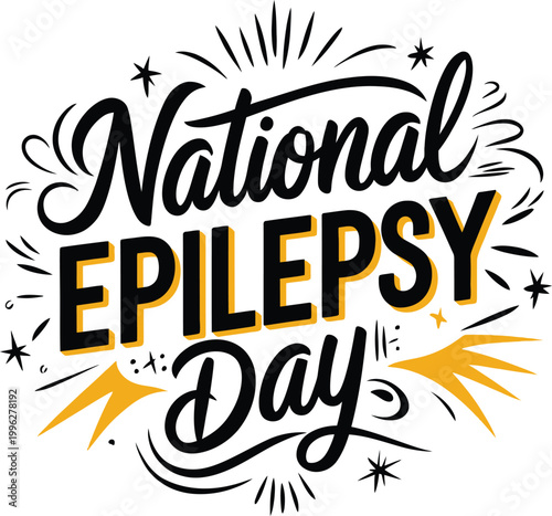 National Epilepsy Day Hand Drawn Typography Vector Design