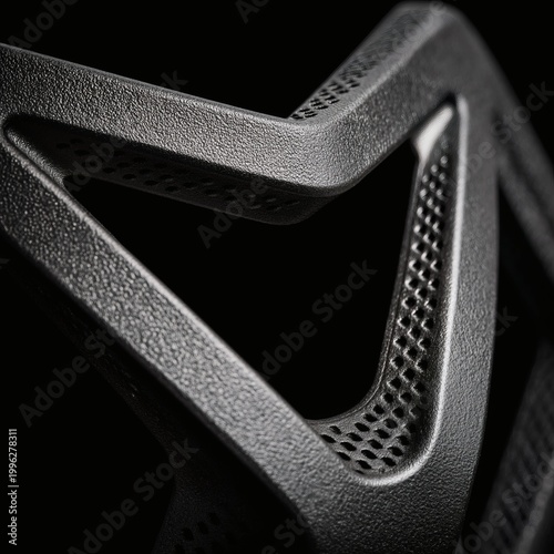 Abstract Close-up of Textured Dark Material with Perforated Details