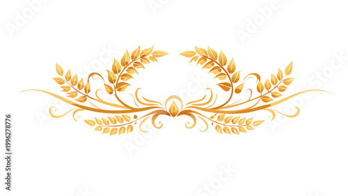 Golden Wheat Ears Scroll Divider - Luxury Harvest Ornament