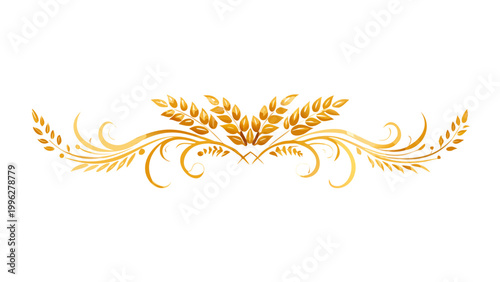 Golden Wheat Ears Divider - Elegant Harvest Decorative Border