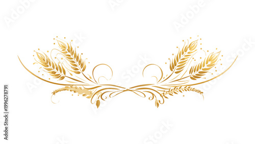 Golden Wheat Ears Ornament Divider - Elegant Farm Border