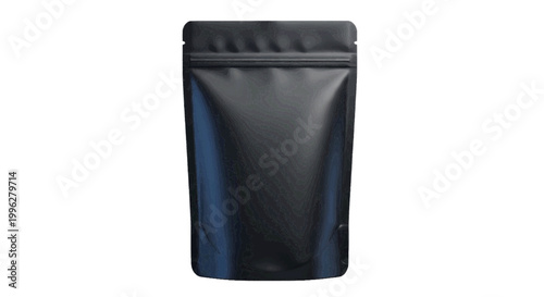 Vector illustration of black stand up pouch with zipper on a transparent background