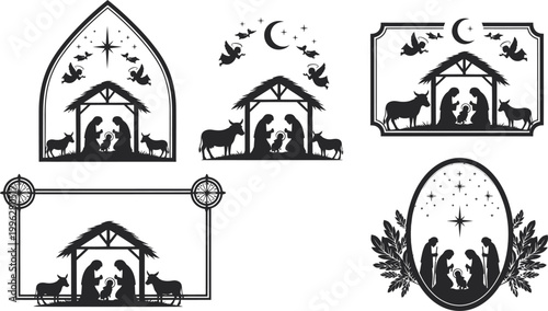 Celebrating fathers day heartwarming dad papa illustrations with nativity scenes for a special occasion