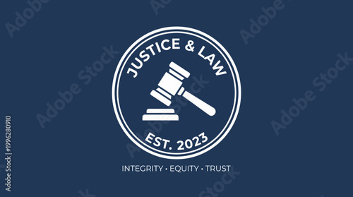 A logo created for justice and law representation, featuring a gavel, symbolizing integrity, equity, and trust, essential values for legal professionals and institutions.