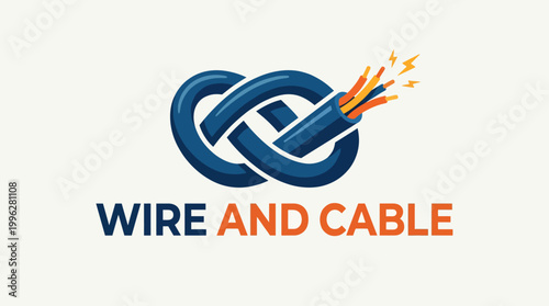This striking logo captures the essence of the wire and cable industry with a creative design that symbolizes strength, connectivity, and reliability for electrical services.