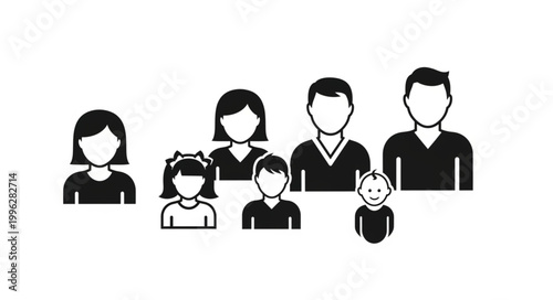 Diverse Group of People Representing Family Units and Generations.