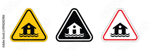 Flood Disaster Icon in Flat Style, Basic Vector Symbol Illustration Representing Water Emergency, Natural Hazard, and Safety Warning Sign