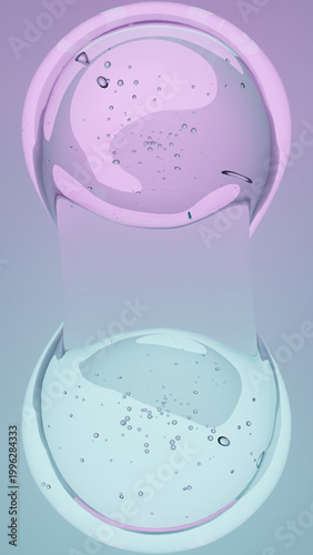 Merging Periwinkle and Aqua Transparent Gel Orbs