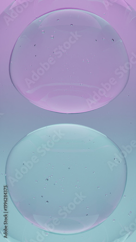 Isolated Lilac and Aquamarine Floating Glass Bubbles