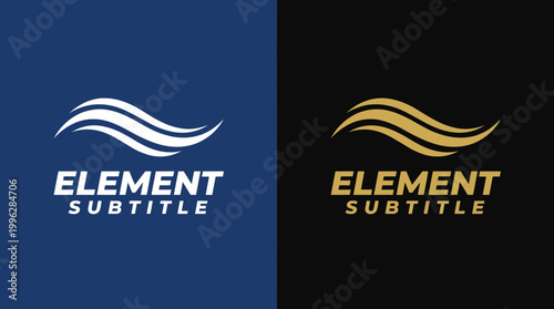 This image features a stylish wave design in blue and gold, representing elegance and professionalism for branding or marketing purposes. Perfect for corporate identity imagery.