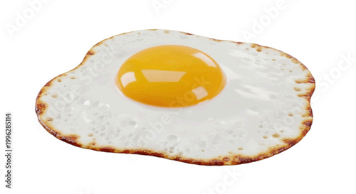 Vector illustration of fried egg with a golden yolk on a transparent background