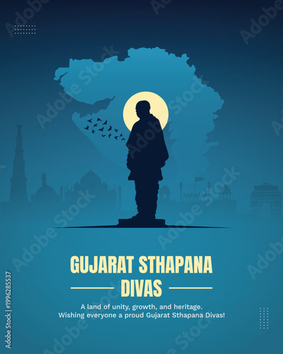 Gujarat Sthapana Divas Poster | Gujarat Foundation Day Creative Design