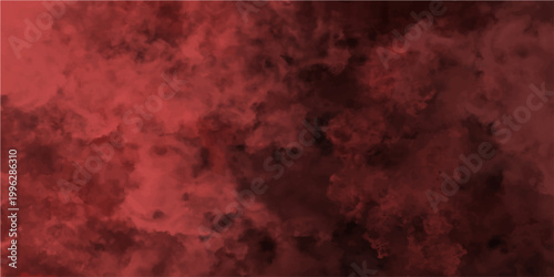 Red smoky cloud abstract artistic effect with dark shadow of smoky fog and texture, with red texture backdrop. 