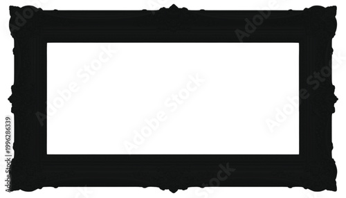 Frame provides a classic ornamental border enclosing a large rectangular space for centered compositions.