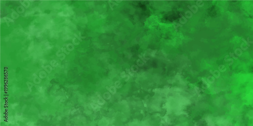Green abstract background of swirling verdant nebulas and ephemeral vapor across the view.