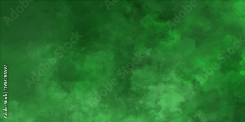 Green cloud fog background with dark smoky and murky atmosphere.